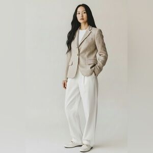 Theory Cream Bouclé Blazer Jacket